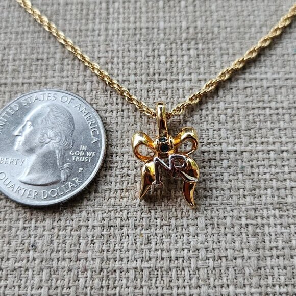 Nina Ricci Paris Women Necklace NR Pendant Gold Tone Jewelry w/ Box Bijoux Mode - Picture 10 of 11